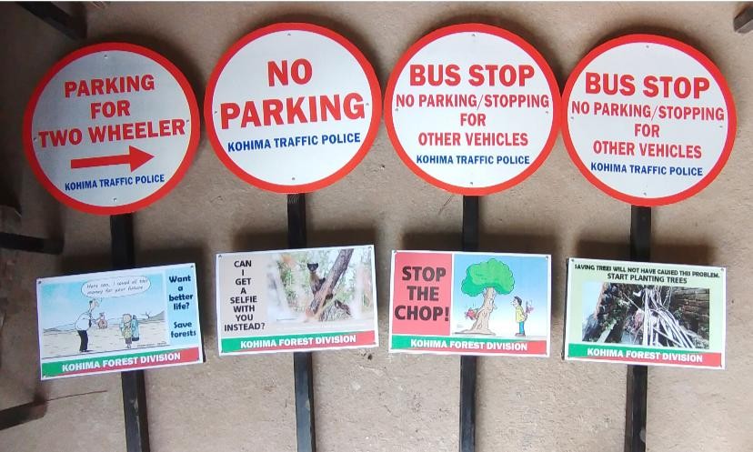 Forest and Police signage have been kept at 40 strategic locations in Kohima City.